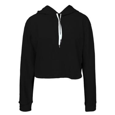 Imagem de Moletom Feminino Ragor Cropped Liso Capuz Inverno Casaco-Feminino