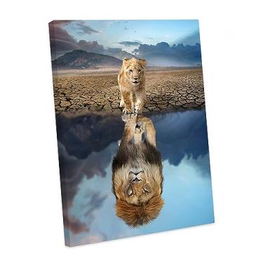 Imagem de Tela Quadro decorativo p sala Leão Filhote Motivação 130x90