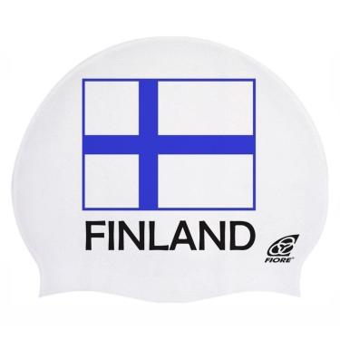 Imagem de Touca de Silicone para Natação Bandeira da Finlândia-Unissex