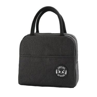 Imagem de Bolsa Térmica Necessaire Portátil Lancheira Dobrável Organizadora Multifuncional Bolso Externo Semi-Impermeável com Alça (Vinho)