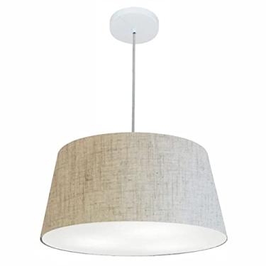 Imagem de Lustre Pendente Cone Cúpula Tecido 21/50x40, Vivare Iluminação, Pendente4050 RST, Rustico Bege, Médio