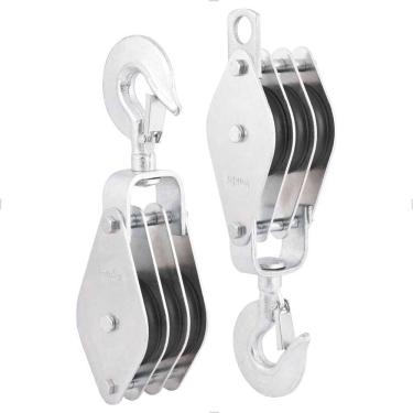 Imagem de Par Moitão/Cadernal 80mm com 3 Roldanas 6145080030 Vonder