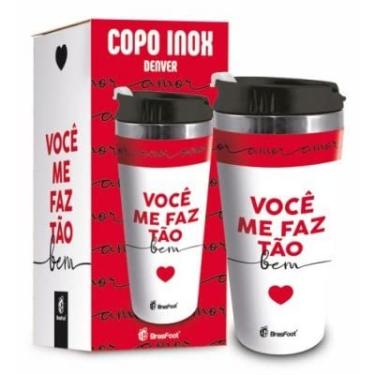 Imagem de Copo Térmico Inox Emborrachado Você Me Faz Tão Bem 450ml Presente Namorados Brasfoot