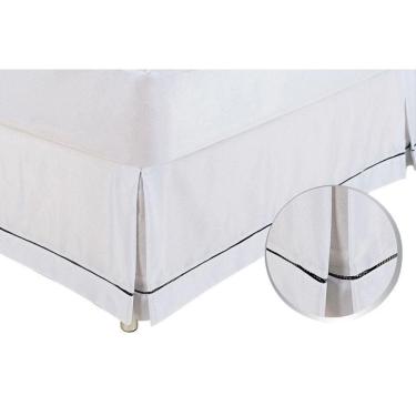 Imagem de Saia Cama Box Queen Babado Ponto Palito Branco (160x200) - Ortobom