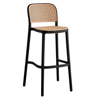 Imagem de Cadeiras de jantar de vime - Conjunto moderno de mesa e cadeiras empilháveis ​​de plástico para móveis de cozinha, uso doméstico e externo - Cadeiras de sala de jantar simples e elegantes Star of