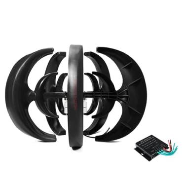 Imagem de Gerador de turbina eólica da lanterna preta 1500W 12V 24V 48V Turbina vertical de energia eólica com controlador para geração de energia de emergência ao ar livre em fábricas,12v