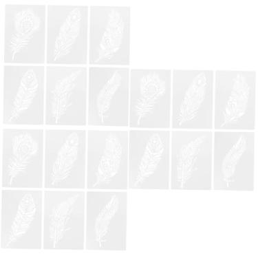 Imagem de Tofficu 18 Peças Modelo Estêncil Oco Desenho Estêncil DIY Estênceis Reutilizáveis ​​Cartão Fazendo Estênceis Desenho Modelo Pluma Padrão Estêncil Verão Pintar O Animal De Estimação