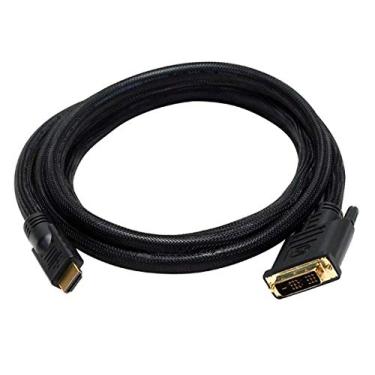 Imagem de Cabo adaptador Monoprice 24 AWG CL2 de alta velocidade HDMI para DVI com jaqueta de rede, preto (102218)