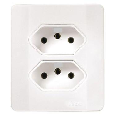 Imagem de Tomada Dupla 2p+t C/caixa Sobrepor Branca 20a 60515 - Pezzi