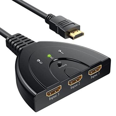 Imagem de Switch HDMI 4K, VILCOME 3 portas HDMI Switcher 3x1 HDMI Divisor Hub 3 em 1 Out com cabo Pigtail Suporta 4K 3D HD 1080P para Xbox PS4 Roku HDTV