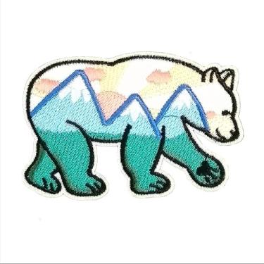 Imagem de CHBROS Bear Scenery aplique bordado de ferro/costurar em remendos para roupas, jaquetas, camisetas, mochilas..