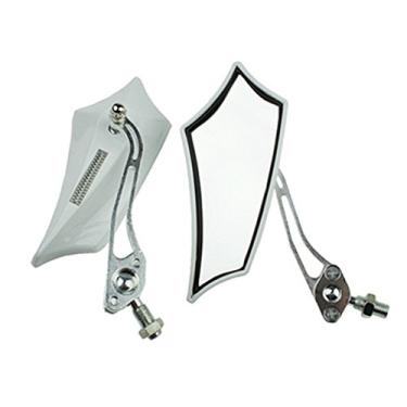 Imagem de ESUPPORT Branco Universal Motocicleta Motocicleta Bicicleta 8 mm 10 mm Espelho Lateral Retrovisor Lateral Scooter ATV