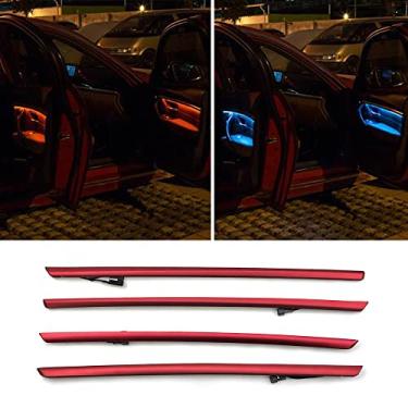 Imagem de CHUANGHUI Acessórios de faixa de acabamento de luz ambiente para porta interior de carro para BMW Série 3 F30 F31 320i 328i 330i 335i 340i Capa de substituição de lâmpada atmosfera de duas cores