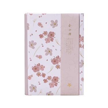 Imagem de Caderno de capa dura rosa A5, caderno Sakura quadriculado, papel premium 5 x 17 cm, 226 páginas, diário horizontal para mulheres, meninas, estudantes, trabalho, casa, escola