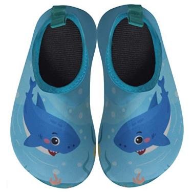 Imagem de BomKinta Meias aquáticas infantis para meninos e meninas, secagem rápida, antiderrapante, para praia, piscina, Tubarão, 6-12 meses