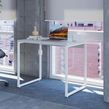 Imagem de Mesa Kuadra Office 90X60X75cm Snow/Est.Branca