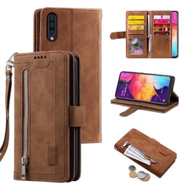 Imagem de Furiet Capa carteira compatível com Samsung Galaxy A50 A50S A30S para alça de pulso couro PU flip porta-cartões 9+ compartimentos para cartões, capa de telefone com suporte para A 50 50S 30S S50 50A