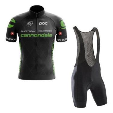 Imagem de Conjunto Camisa Cannondale Bretelle Gel Ciclismo Mtb Bike - Preto - GG-Unissex
