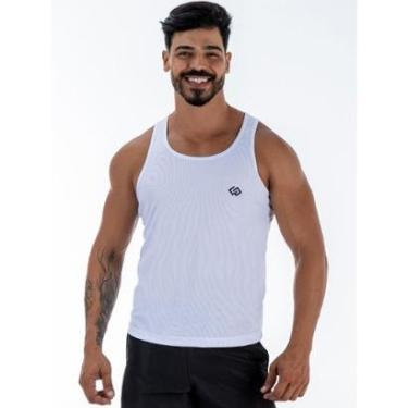 Imagem de Camiseta Regata Branca Dry Academia Treino Masculina-Masculino