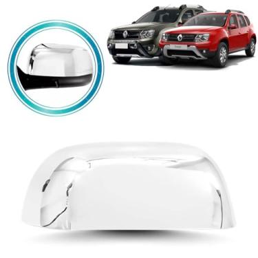 Imagem de Aplique Cromado para Retrovisor Renault Duster 2016-2019 e Oroch 2016-2021 Encaixe Perfeito Durável - Lado Direito