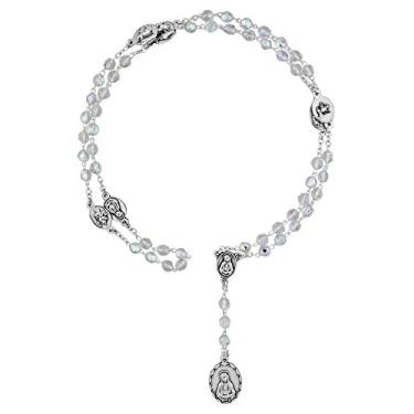 Imagem de Venerare Terço das Sete Dores | Devoção Católica Tradicional | Feito à mão na Itália | Vem com folheto explicativo com todas as orações | É um ótimo presente! (Contas de vidro - transparentes)