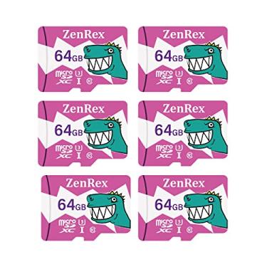 Imagem de ZenRex Pacote de 64 GB de 1, 6 unidades Micro SDXC de alta velocidade 4K UHD Full HD Gravação de vídeo C10 U3 A1 cartão de memória para câmera, tablet, smartphone com adaptador
