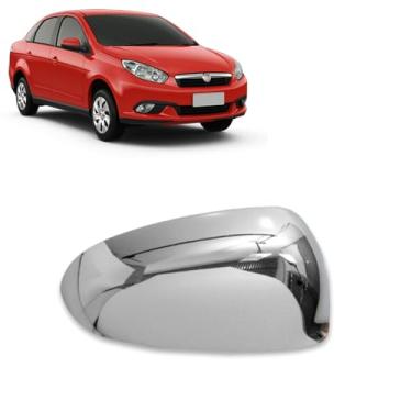 Imagem de Aplique Cromado para Capa Retrovisor Fiat Grand Siena 2013 2014 2015 2016 2017 2018 2019 2020 2021 Palio G5 2012 2013 2014 2015 2016 2017 2018 Mobi 2016 2017 2018 2019 2020 2021 - LD