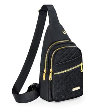 Imagem de Aisijimo Mochila tiracolo pequena para mulheres e homens casual, Preto-8003, Mochilas Sling