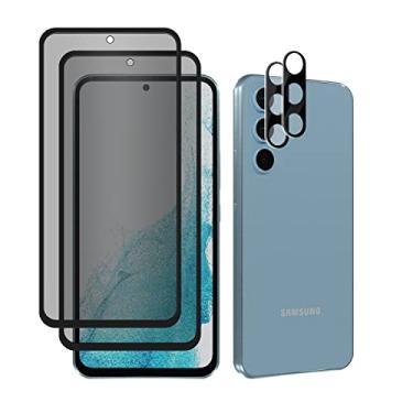 Imagem de MiKoyi Protetor de tela de privacidade para Samsung Galaxy A54, pacote com 2 protetores de tela de vidro temperado 9H anti-espião e 2 protetores de lente de câmera, HD transparente, sem bolhas, para