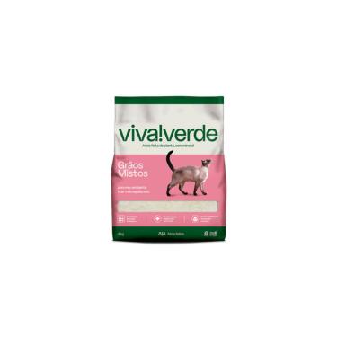 Imagem de Areia Sanitária Biodegradável Gatos Viva Verde Vida Descomplicada 4kg Rosa