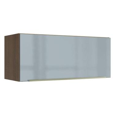 Imagem de Armário Aéreo Madesa Lux 80cm 1 Porta Suspensa Rustic/cinza