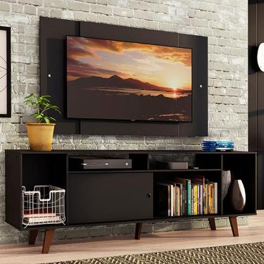 Imagem de Rack Madesa e Painel Para Tv Até 58" com Pés Preto 8nd8