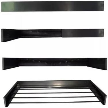 Imagem de Varal Parede Retratil Dobravel 69 cm 4 Varetas Preto - Alumínio - Varal Ideal para Secar Roupas