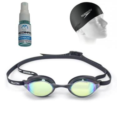Imagem de �culos Speedo Falcon Dourado + Touca de Silicone Speedo + AntiFog