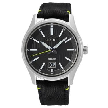 Imagem de Seiko Relógio masculino Big Date quartzo mostrador preto SUR517P1