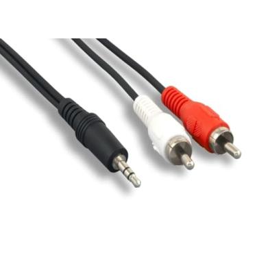 Imagem de Cabo de áudio estéreo M/M Kentek auxiliar macho para RCA RW vermelho branco 3,5 mm AUX de 1,82 m para monitor de carro PC Mac Audio
