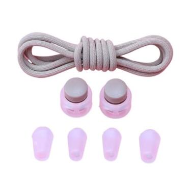 Imagem de No Tie Shoelaces Rubber Band For Shoes Round Elastic Laces Sneakers Lazy Sport Laces Without Binding Shoestrings(Light coffee)