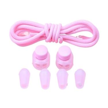 Imagem de No Tie Shoelaces Rubber Band For Shoes Round Elastic Laces Sneakers Lazy Sport Laces Without Binding Shoestrings(Pink)