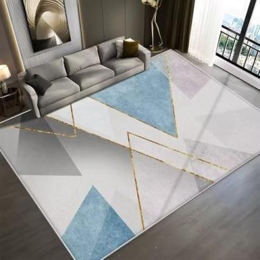Imagem de Tapetes nórdicos de luxo para sala de estar, decoração geométrica, tapete de chão, sofá, área, decoração de quartos, carpete macio, flanela, 12.200 x 250 cm, 78,7 x 98 pol.
