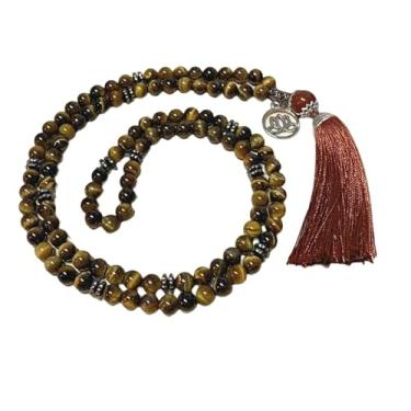 Imagem de Japamala de Olho de Tigre 108 Contas Pedras Naturais Mantras