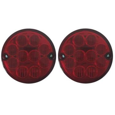 Imagem de Kit 2 lanterna traseira freio ônibus caminhão 96mm vm led - SILO, 12V