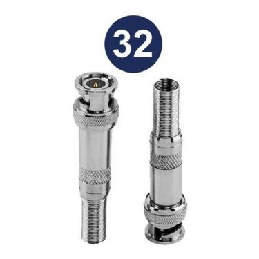 Imagem de Conector Bnc Macho C/ Parafuso E Mola P/ Cabo 4mm - 32 Peças - Seccon