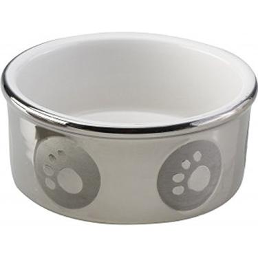 Imagem de Prato para cães Ethical Pet Products (Spote) DSO6828 com estampa de pata de grés e 12,7 cm, titânio