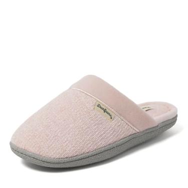 Imagem de Dearfoams Pantufa feminina de espuma viscoelástica confortável Samatha Scuff House com larguras largas, rosa poeirento, 7-8, Rosa empoeirado, 7-8