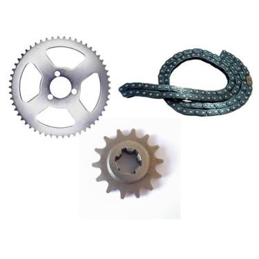 Imagem de Kit coroa/corrente/pinhão de transmissão mini moto 49cc 2T - KXT
