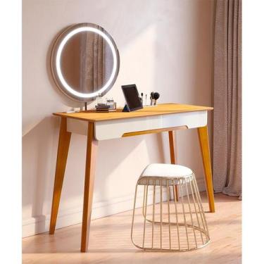 Imagem de Penteadeira Ambiente Jazz Off White Nature com Led - Imcal