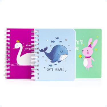 Imagem de Kit 3 Caderninho Anotações Personalizado Pequeno Estampado - Hxt