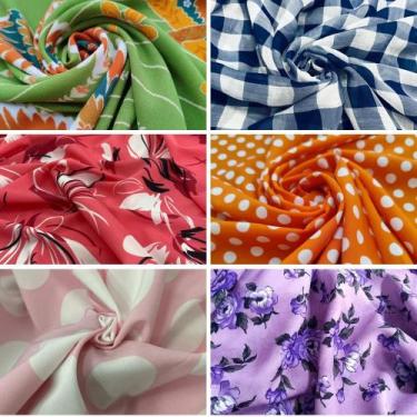 Imagem de 1kg Retalho Crepinho Duna Estampado Cores Sortidas (rende até 4 metros