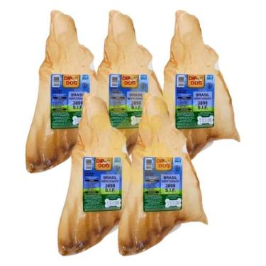 Imagem de Kit Com 5 Petisco Natural Desidratado Mordedor Orelha Bovina Para Cães