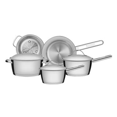 Imagem de Jogo De Panelas Tramontina Fundo Triplo Aço Inox 5pç  Allegra , Allegr